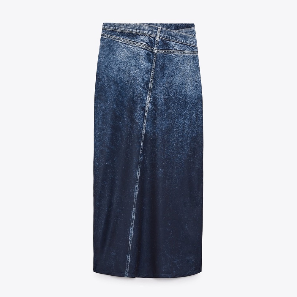 ZARA DENIM LOOK SKIRT - Picture 3 of 7